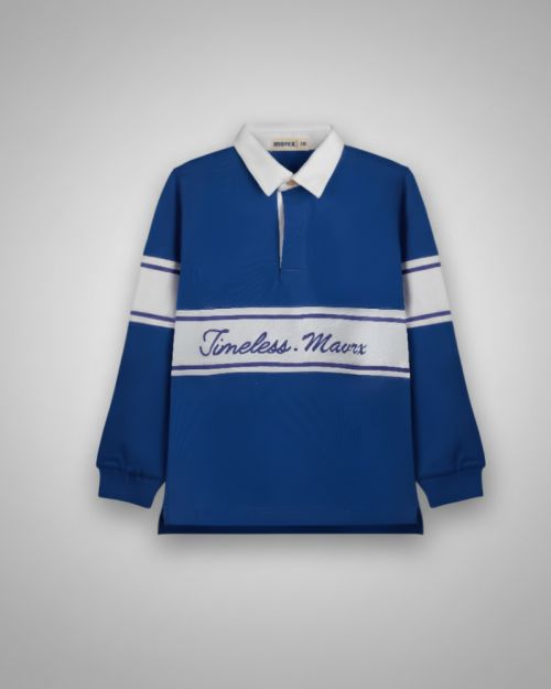 Long-Sleeve Polo Shirt with White Chest Print