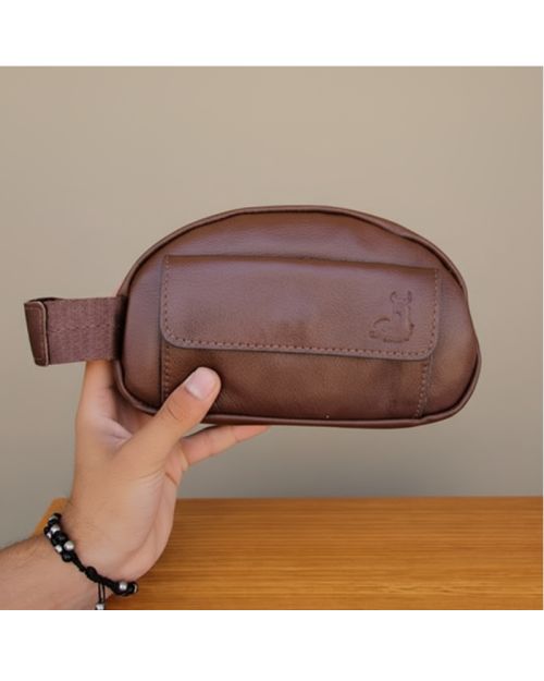 Genuine Leather Handbag-Brown