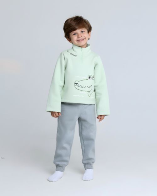 طقم بيجاما التمساح السعيد للأطفال