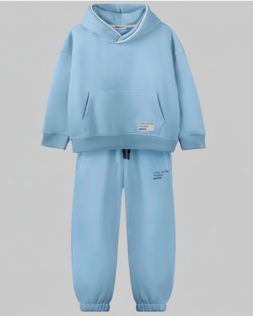 Piping Hoodie Set-baby blue-4 yrs