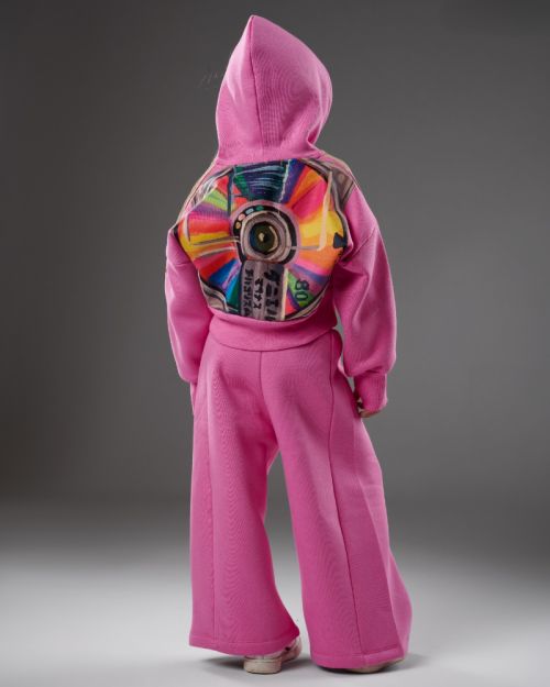 Girls Color Art Hoodie & Wide Pants Set