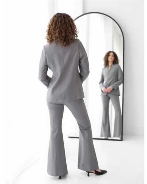 Gray Breeze Collarless Blazer-S