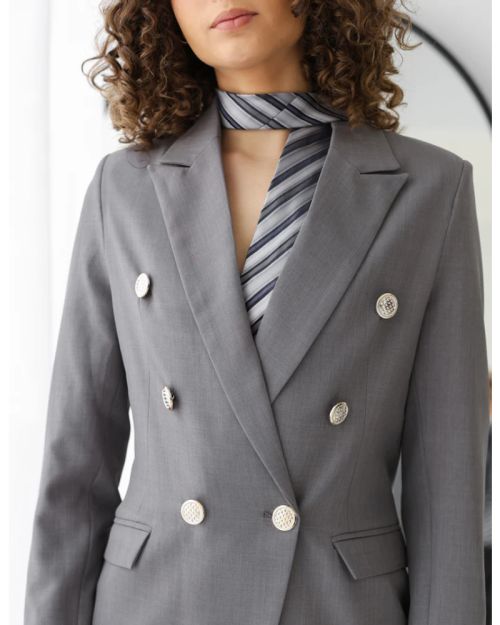 Gray Breeze Double Breasted Blazer-S