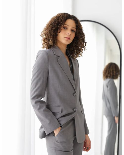 Gray Breeze Straight Blazer-S