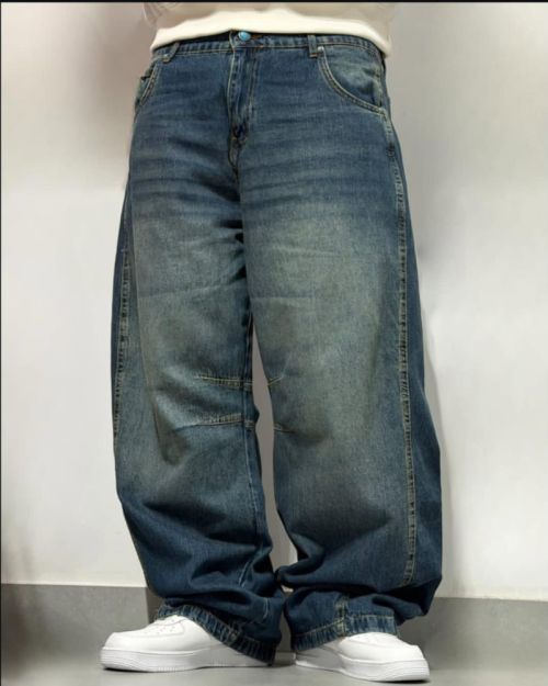 Blue Washed Baggy Jeans-30