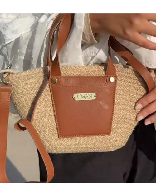 Straw Leather bag