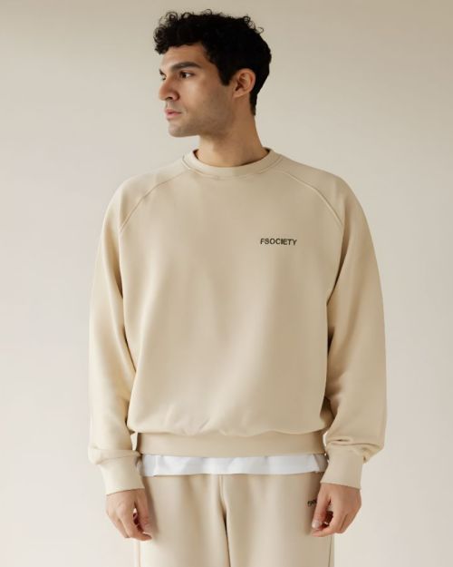 Hefty Beige Crewneck