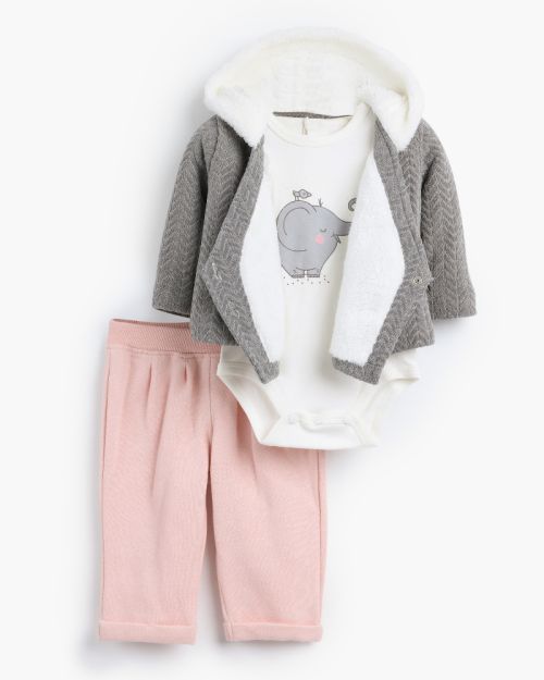 Hello Little One Hooded Set-0-3 mth