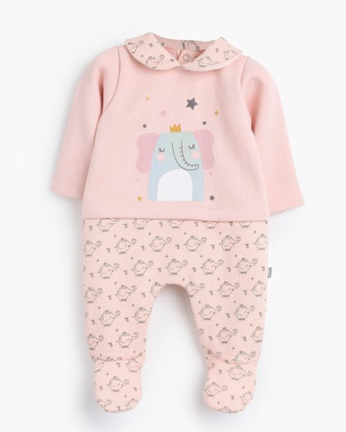 Hello Little One Rouned Printed Romper-0-3 mth