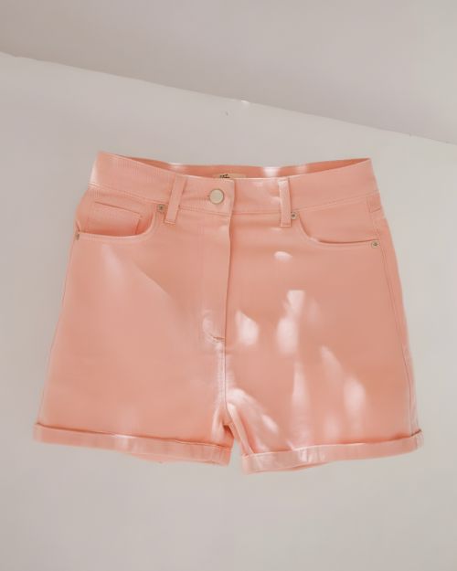 Gabardine Shorts-Peach-32-S