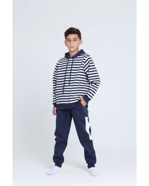 Hooded Stripe Pajamas Set 