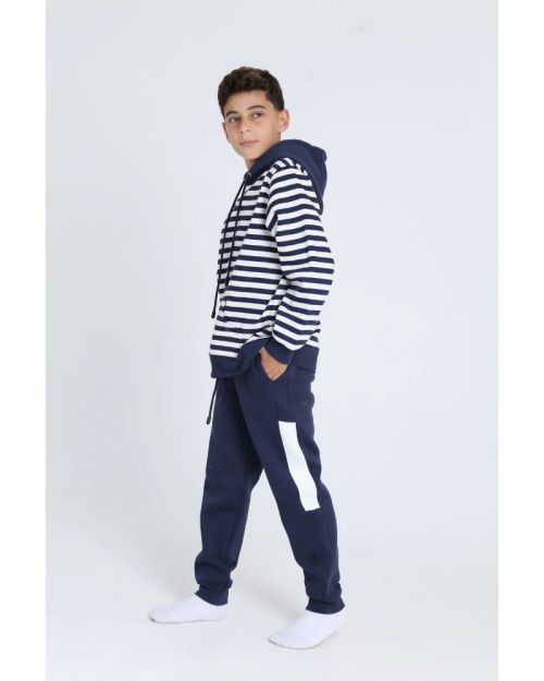 Hooded Stripe Pajamas Set 
