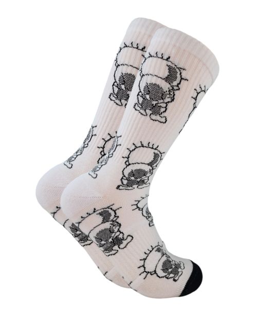 Long Socks Liner Heel and Toe Casual Style MultiColoure-Black & White-36