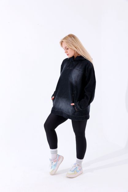 Women’s Black Denim Sweatshirt-M