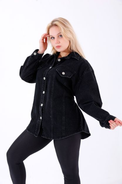 Women’s Belted Black Denim Jacket