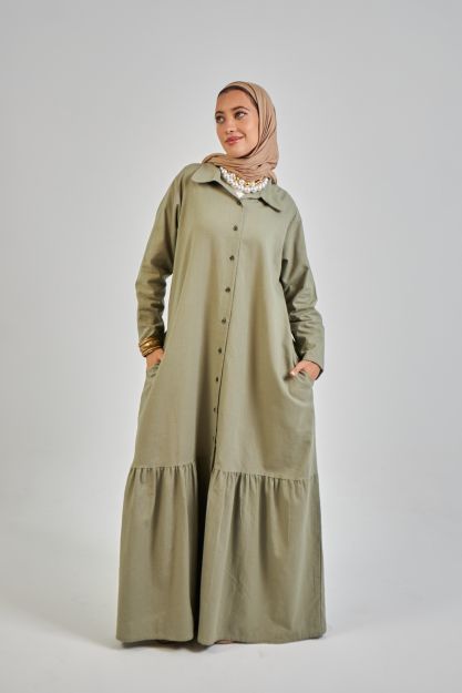 Ward Dress For Women-Olive-M