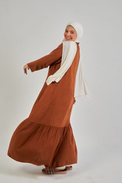 Ward Dress For Women-Brown-M
