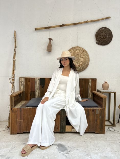 Linen Set-White-S/M