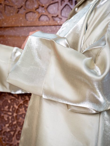 Matcha Green Kaftan with Fringes