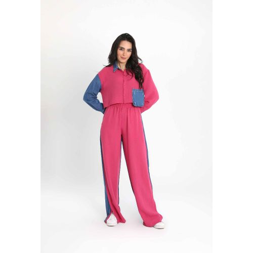 Women’s Jean-tastic Two-Piece Suit with Denim Accents