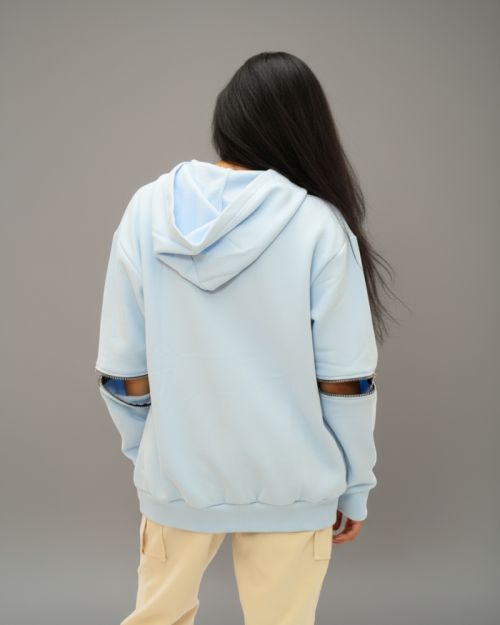 Evil Eye Hoodie- Baby Blue-L