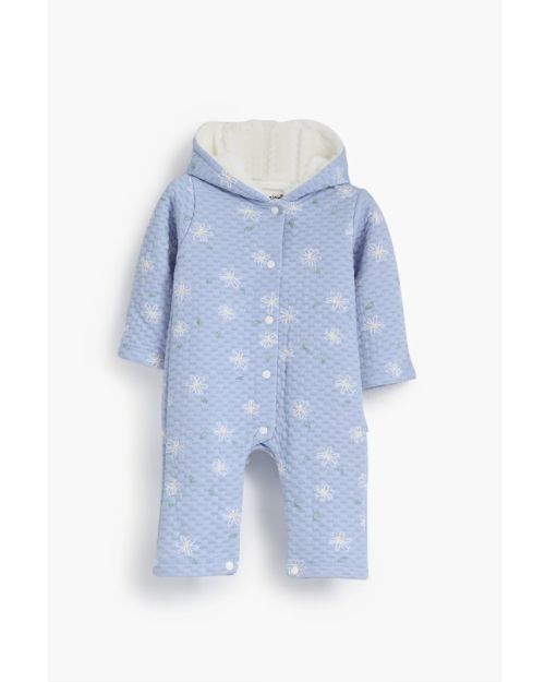 Daisy Flower Hooded Printed Romper-0-3 mth