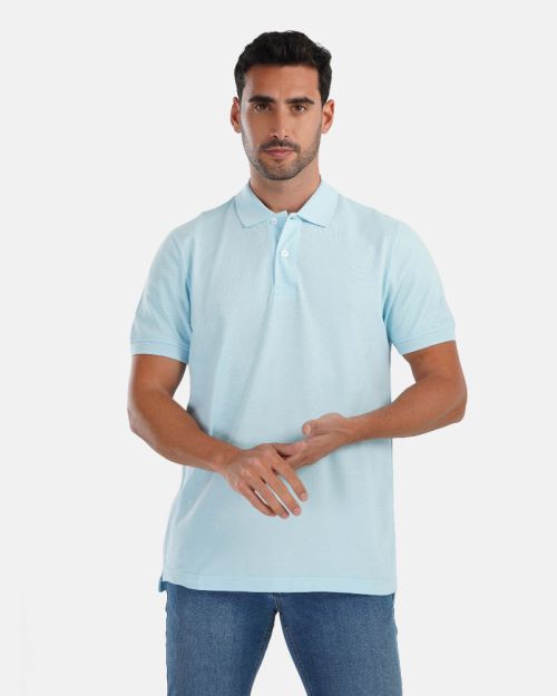 polo shirt-baby blue-M