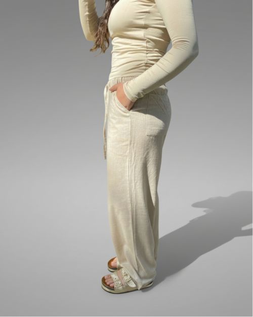  Lazy Linen pants - beige-S/M