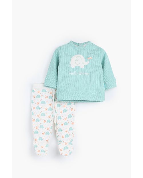 Love elephant Rouned Printed Set-0-3 mth