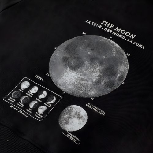 The Moon printed hoodie Black-4 yrs