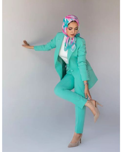 Mint green Slim Pants-M