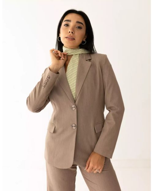 Mocha Light Straight Blazer-S