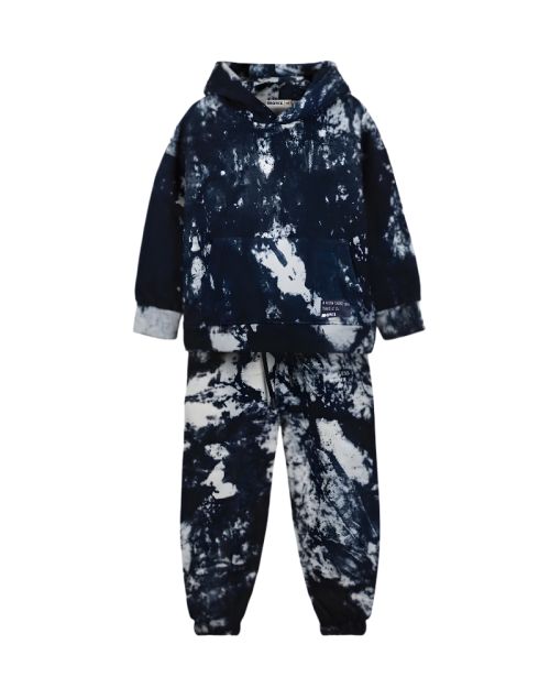 Tie-Dye Hoodie Set-4 yrs-Navy & Blue