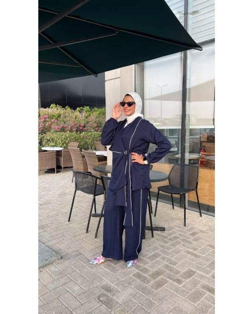 Worood Linen Set-M/L-Navy