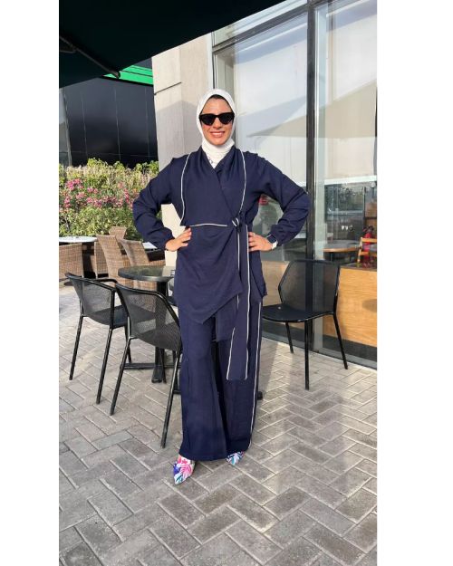 Worood Linen Set-M/L-Navy