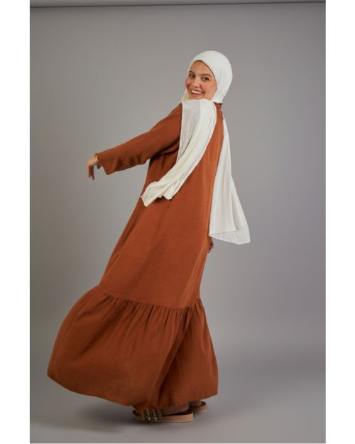 Ward Dress For Women-Brown-M