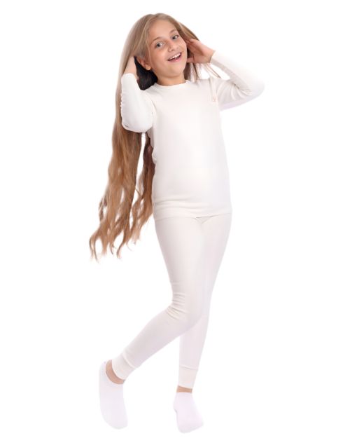 Girl Thermal Sets-Offwhite-8 yrs