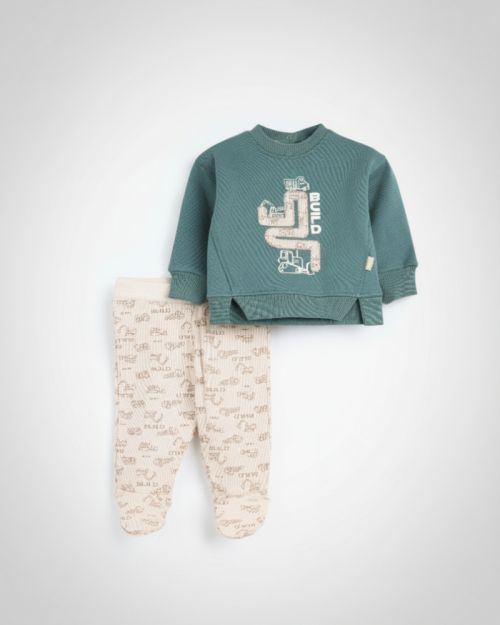 طقم مطبوع بتصميم منطقة العمل للأطفال بتصميم دائري