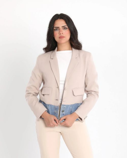 Women’s Jean-ius Blazer with Denim Waist Detail