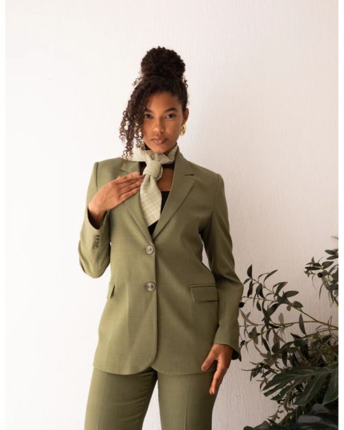 Olive Glamour Straight Blazer