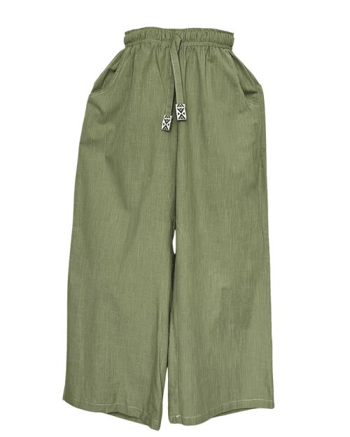 Nyllya wide leg pants-Sage-S/M