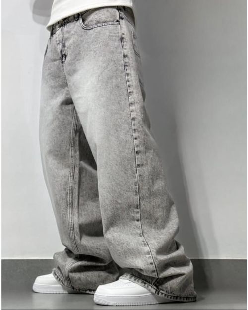 Grey Washed Baggy Jeans-30