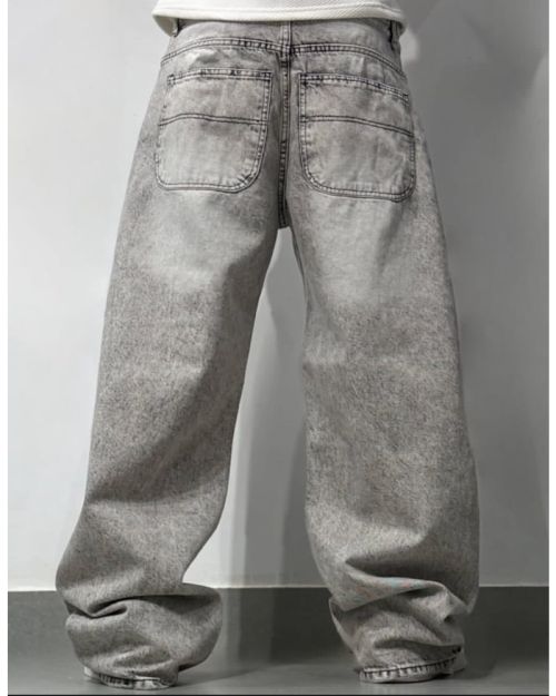 Grey Washed Baggy Jeans