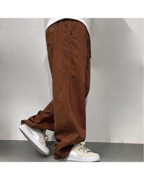 Brown Loose-Fit Drawstring Pants