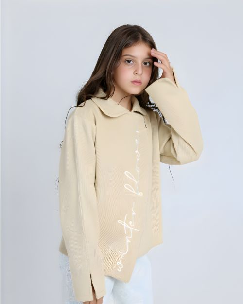 winter flower High Collar Printed Set