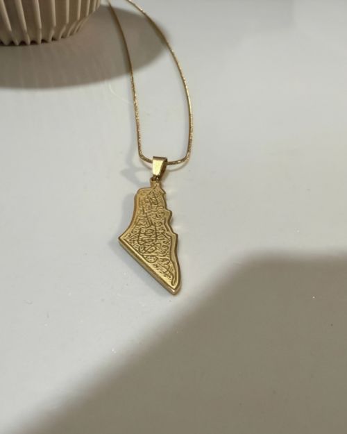 Palestine Map with Arabic words 