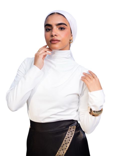 Draped Seamless Top in Off White