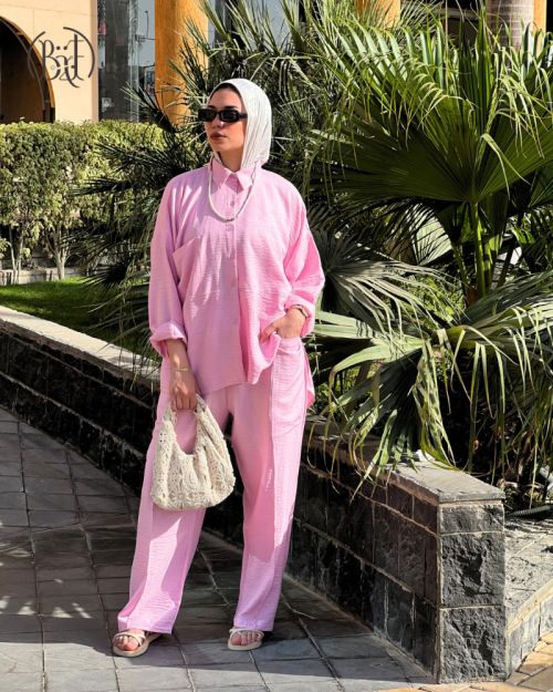 Farha Linen Set-XL/XXL-Pink