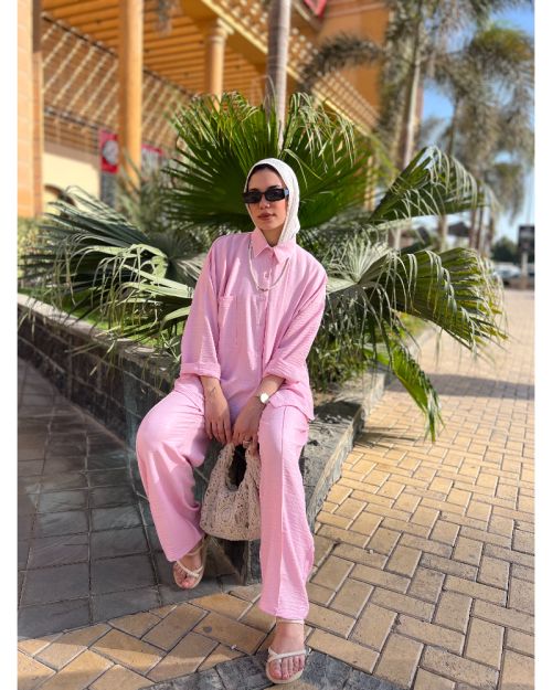 Farha Linen Set-XL/XXL-Pink