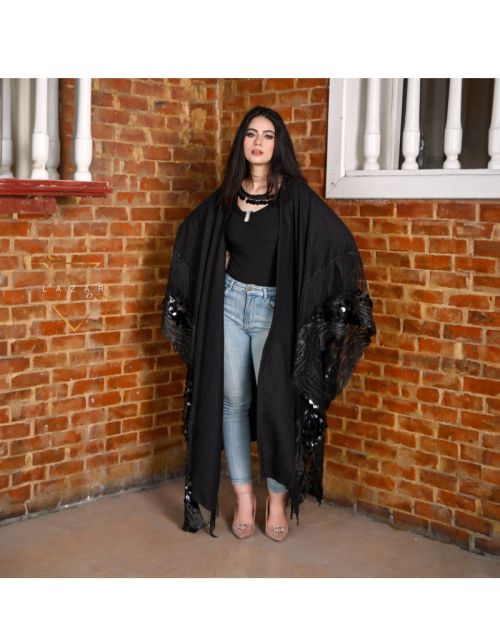 Paris Noir Poncho-Black